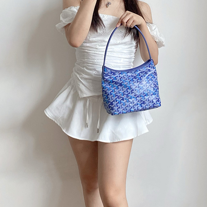 goyard hobo mini zipper closure casual shoulder tote bag